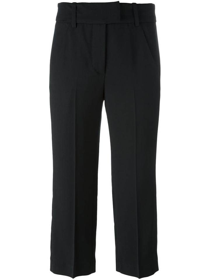 Dondup Cropped Trousers, Women's, Size: 40, Black, Spandex/elastane/acetate/viscose/virgin Wool