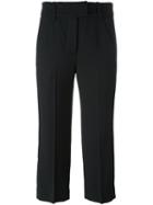 Dondup Cropped Trousers, Women's, Size: 40, Black, Spandex/elastane/acetate/viscose/virgin Wool