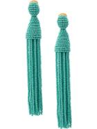 Oscar De La Renta Beads Draped Earrings - Blue