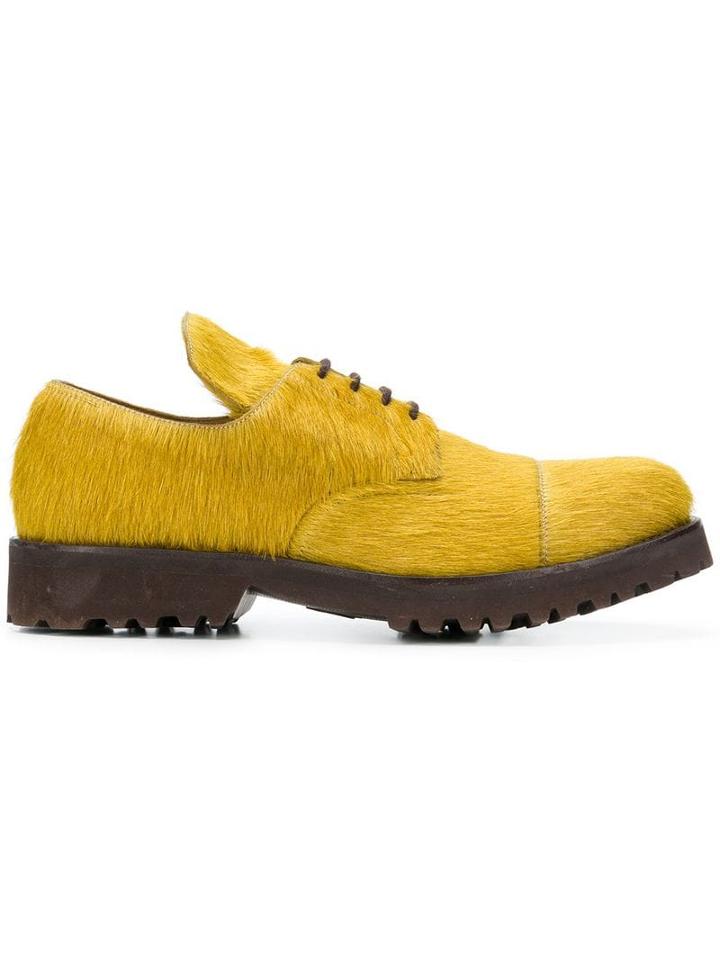 Holland & Holland Calf Hair Lace-up Shoes - Yellow