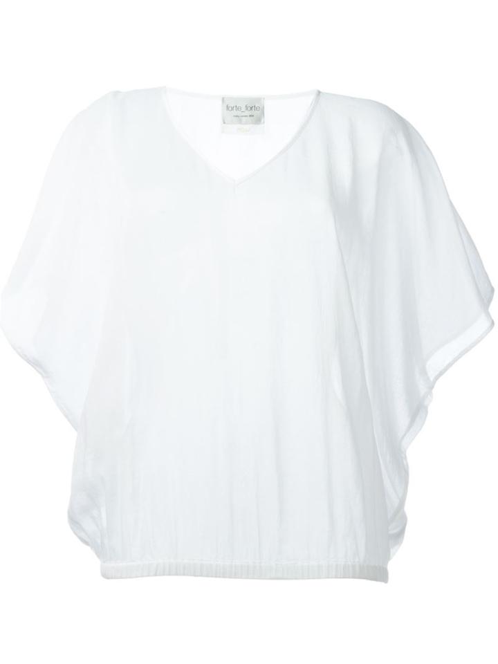 Forte Forte V-neck Blouse, Women's, Size: 2, White, Silk/cotton