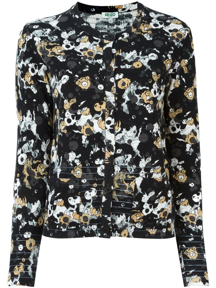 Kenzo Moonmap Cardigan, Women's, Size: M, Black, Cotton/viscose/spandex/elastane