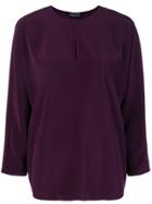 Gianluca Capannolo Slit Neck Blouse - Pink & Purple