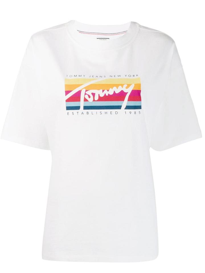 Tommy Jeans Rainbow Stripe T-shirt - White
