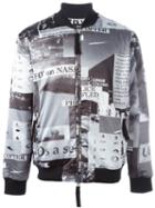 Blood Brother Police Print Bomber Jacket