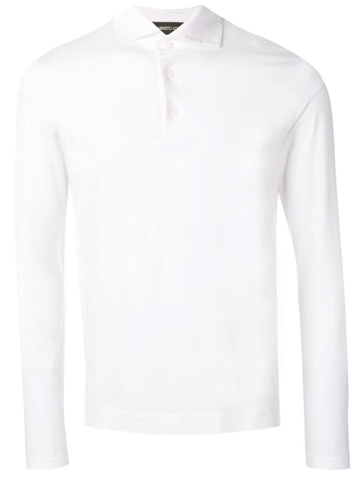 Lamberto Losani Spread Collar Polo Shirt - White