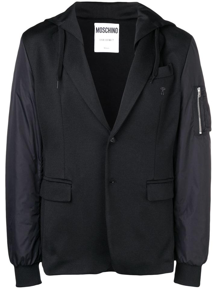 Moschino Hooded Fitted Jacket - Black