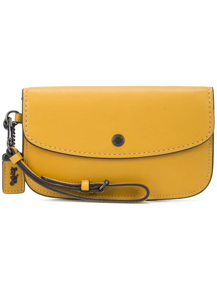 Coach Foldover Top Clutch - Yellow & Orange