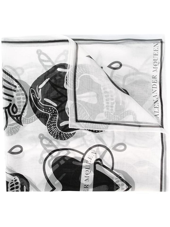 Alexander Mcqueen Tattoo Skull Print Scarf