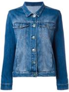 Simonetta Ravizza Back Patch Denim Jacket, Women's, Size: Small, Blue, Cotton/suede