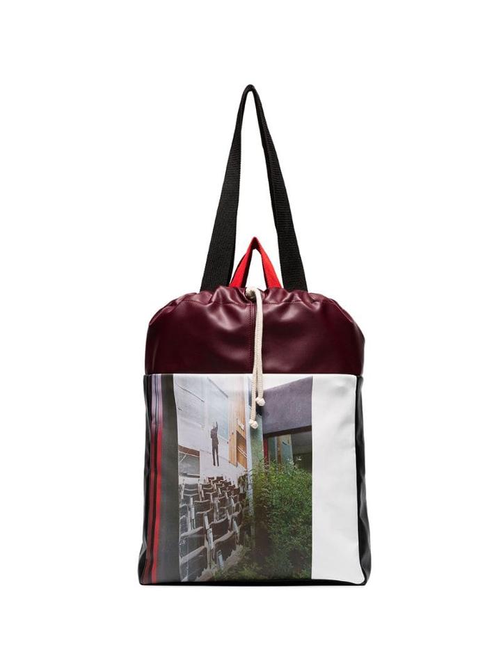 Plan C Drawstring Picture Tote - Red