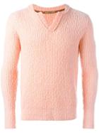 Nuur V-neck Jumper, Men's, Size: 48, Pink/purple, Nylon/spandex/elastane/merino/polyacrylic