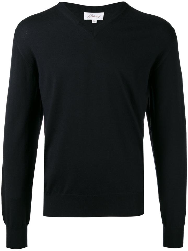 Brioni - V-neck Sweater - Men - Wool - 50, Blue, Wool