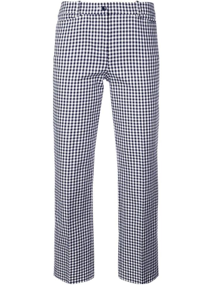 Michael Kors Cropped Check Trousers - Blue