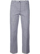 Michael Kors Cropped Check Trousers - Blue