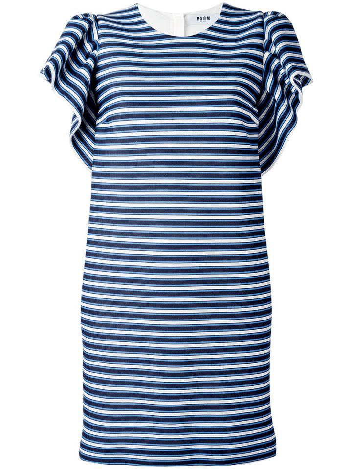 Msgm Striped T-shirt Dress, Women's, Size: 38, Blue, Cotton/polyamide/polyester/spandex/elastane