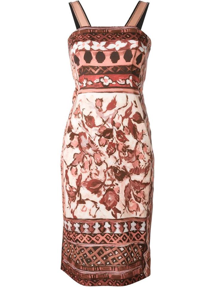 Alberta Ferretti Printed Brace Dress