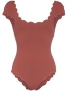 Marysia Mexico Maillott Cap Sleeve Scallop Trim Swimsuit - Pink