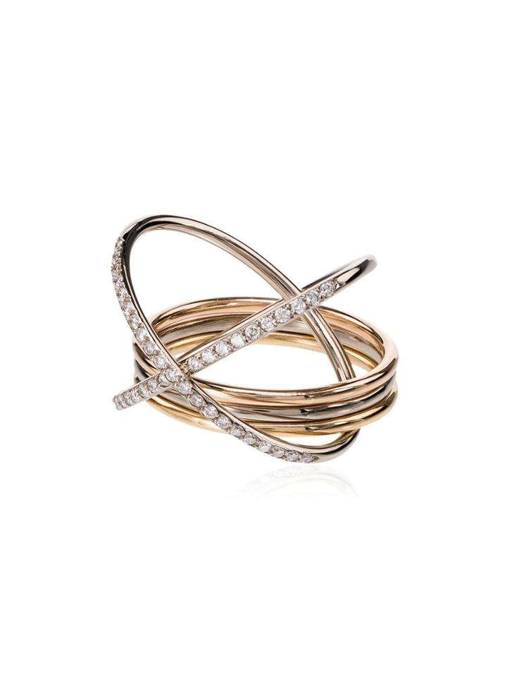 Charlotte Chesnais 18kt Gold Xxo Diamond Ring - Metallic