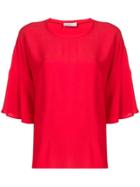 Closed Oversized Blouse - Red