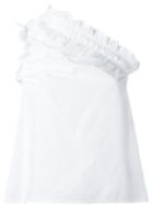 Msgm Frill Asymmetric Top, Women's, Size: 42, White, Cotton