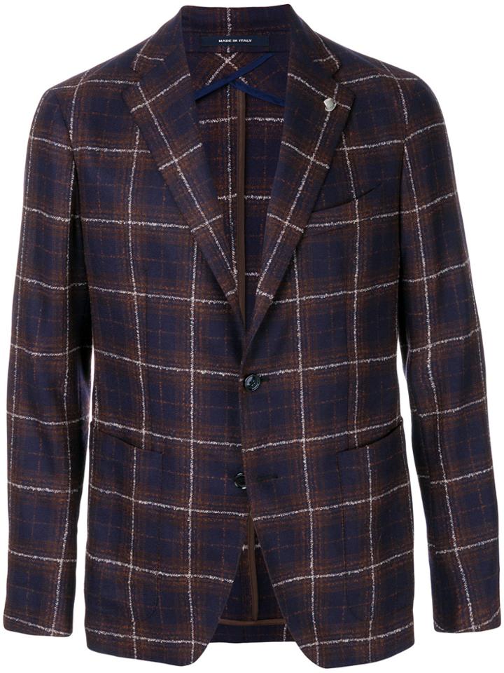 Tagliatore Checked Fitted Jacket - Multicolour