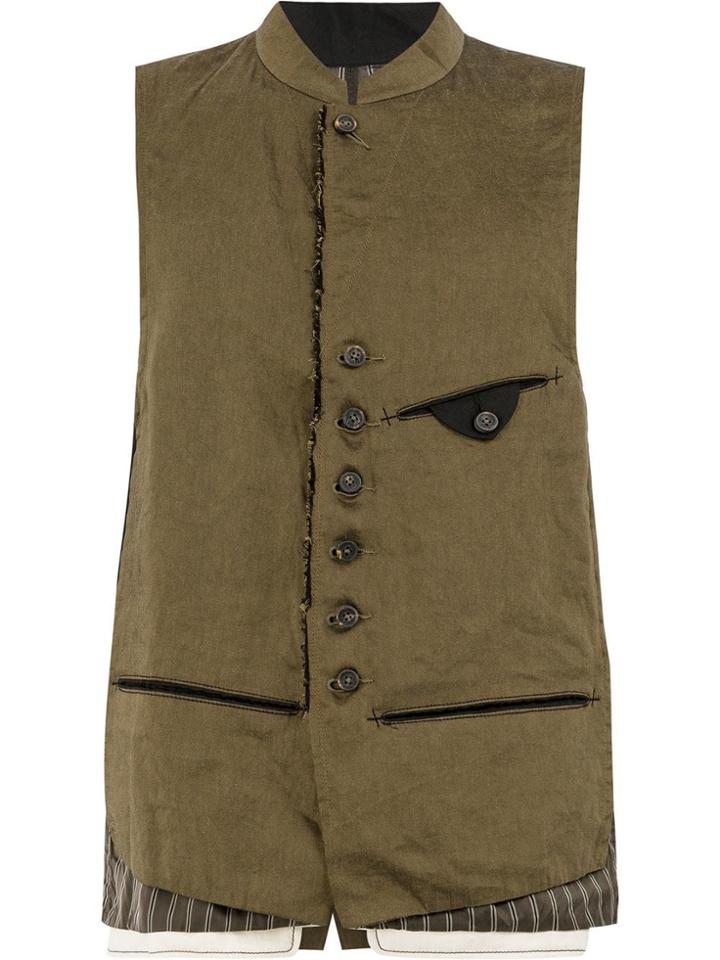 Ziggy Chen Distressed Waistcoat - Brown