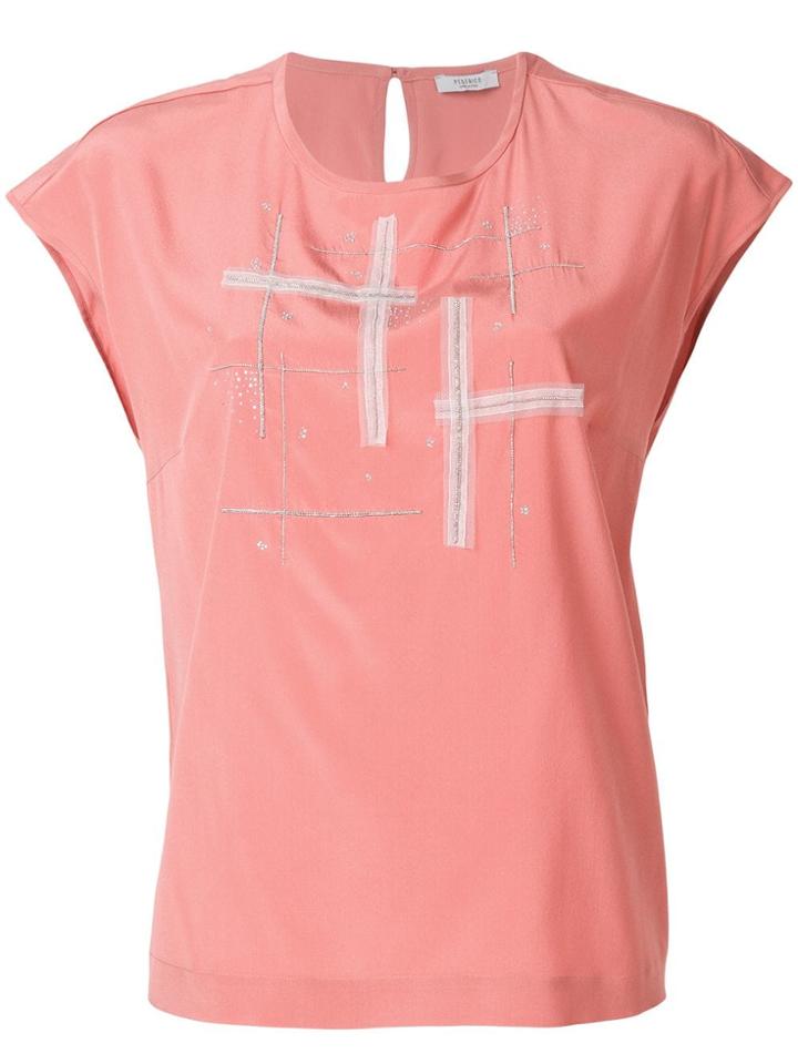 Peserico Embellished Crewneck T-shirt - Pink