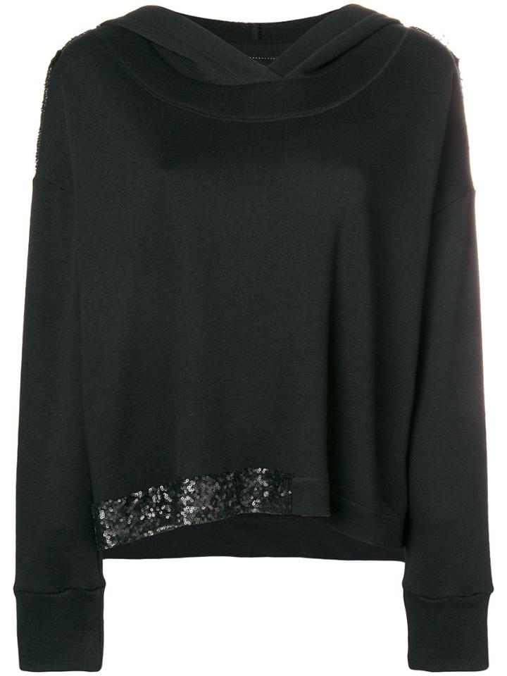 Irina Schrotter Sequin Detail Hoodie - Black