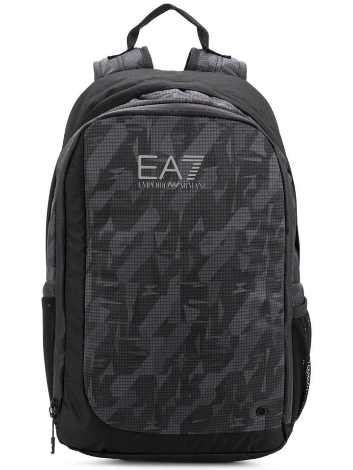 Ea7 Emporio Armani Printed Backpack - Black