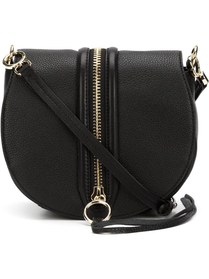 Rebecca Minkoff Front Zip Saddle Bag, Women's, Black