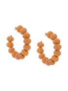 Mercedes Salazar Woven Crescent Earrings - Yellow & Orange
