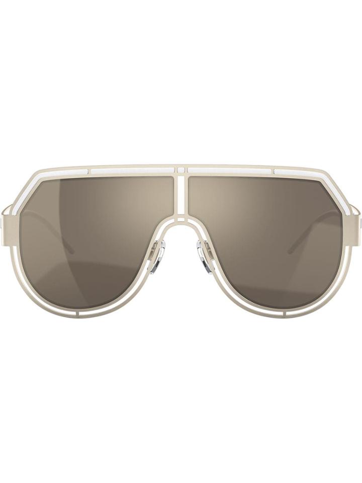 Dolce & Gabbana Eyewear Oversized Logo Sunglasses - Gold
