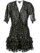 Just Cavalli Metallic Print Dress, Women's, Size: 38, Black, Polyester/polyamide/viscose