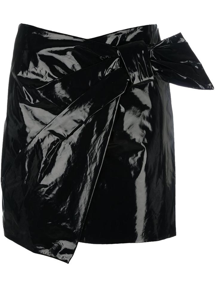 Isabel Marant 'anders' Knot Mini Skirt, Women's, Size: 38, Black, Cotton/polyurethane