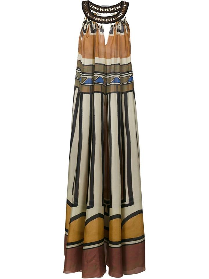 Alberta Ferretti Printed Silk Maxi Dress