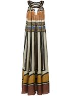 Alberta Ferretti Printed Silk Maxi Dress