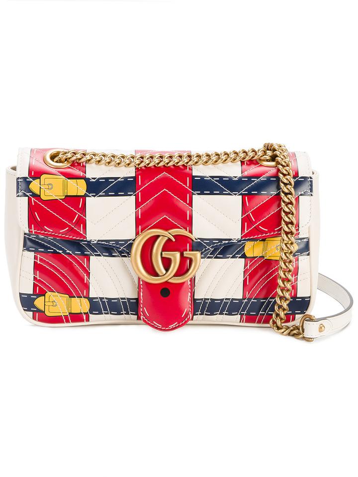 Gucci - Gg Marmont Trompe L'oeil Shoulder Bag - Women - Leather/metal (grey) - One Size, Leather/metal