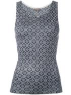 N.peal - Cashmere Shell Tile Print Top - Women - Cashmere - S, Blue, Cashmere