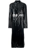 Misbhv 'hardcore' Printed Long Coat, Women's, Size: Medium, Black, Nylon/spandex/elastane/acetate
