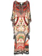 Camilla Floral Print Kaftan Dress - Red