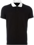 Moncler Contrast Collar Polo Shirt, Men's, Size: Medium, Black, Cotton