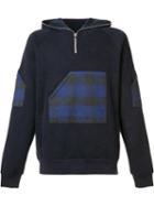 Mostly Heard Rarely Seen Plaid Zipped Neck Hoodie, Men's, Size: Medium, Blue, Cotton