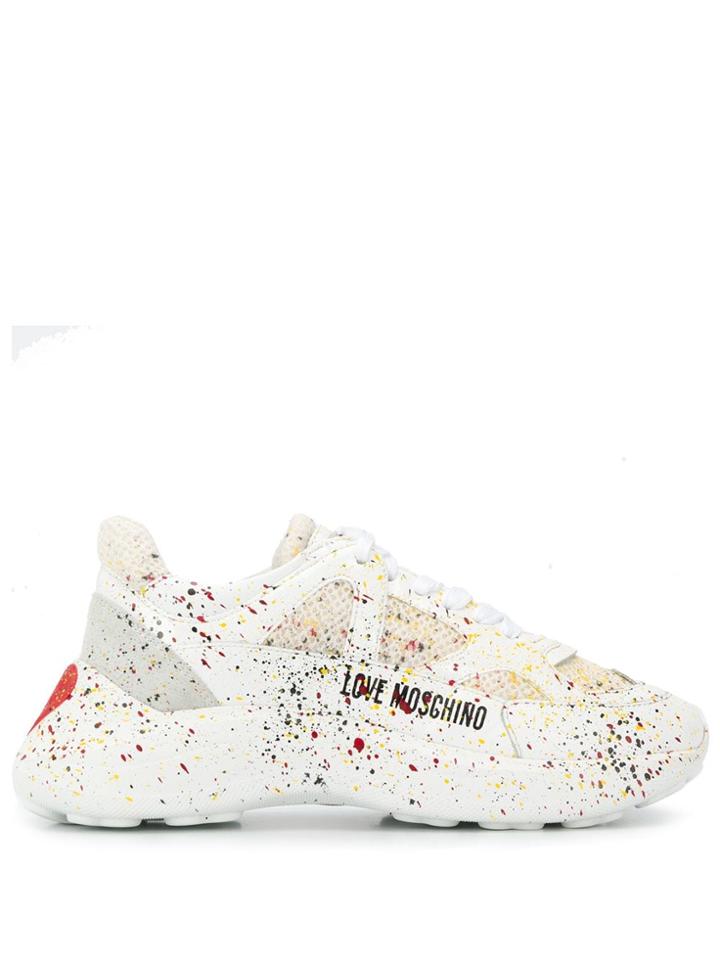 Love Moschino Paint Splatter Sneakers - White
