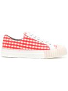 Adieu Paris Gingham Check Sneakers - Red