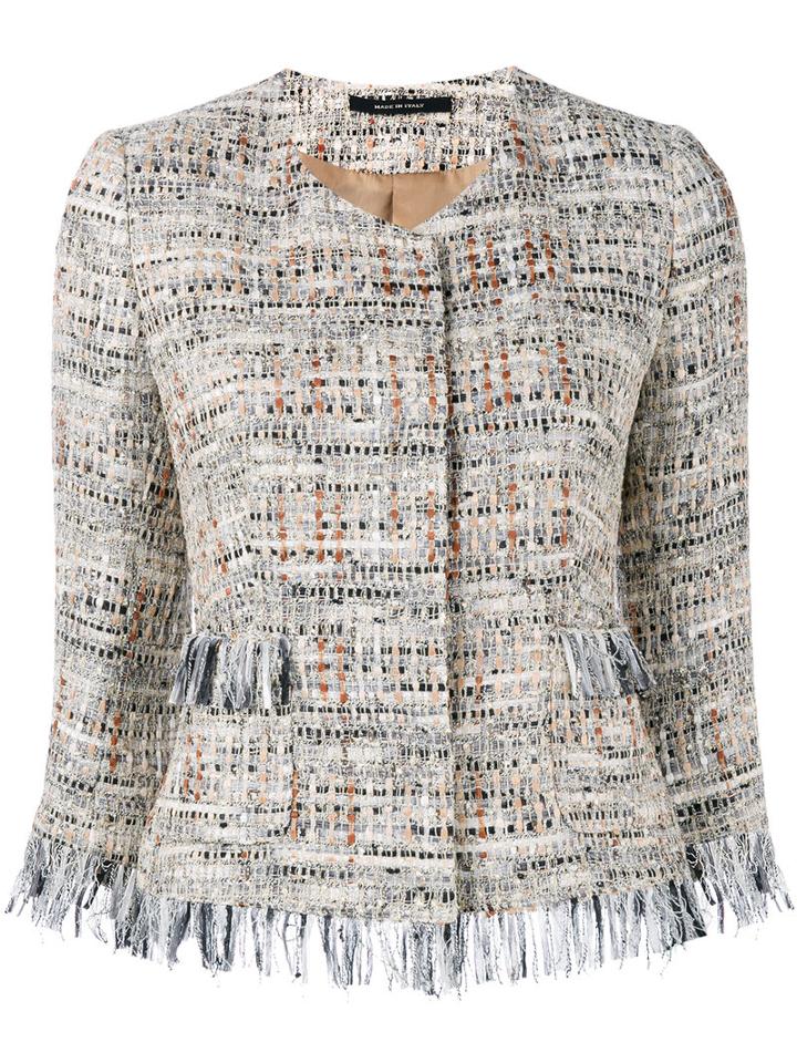 Tagliatore - Milly Tweed Jacket - Women - Cotton/acrylic/polyamide/viscose - 40, Nude/neutrals, Cotton/acrylic/polyamide/viscose