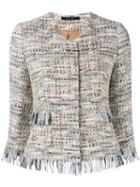Tagliatore - Milly Tweed Jacket - Women - Cotton/acrylic/polyamide/viscose - 40, Nude/neutrals, Cotton/acrylic/polyamide/viscose