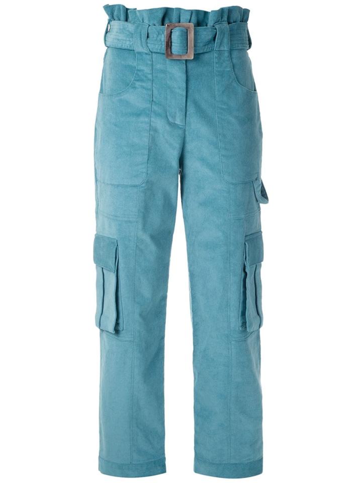 Framed Corduroy Trousers - Blue