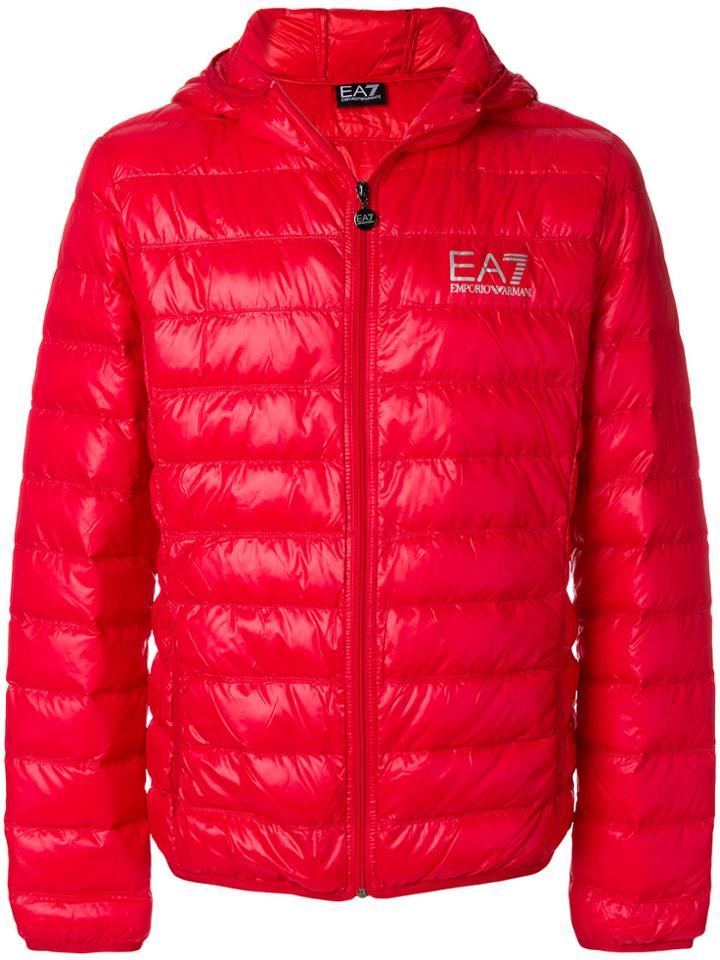 Ea7 Emporio Armani Padded Logo Jacket - Red