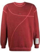 A-cold-wall* Distressed Oversize Sweatshirt - Red